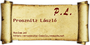 Prosznitz László névjegykártya