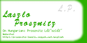 laszlo prosznitz business card